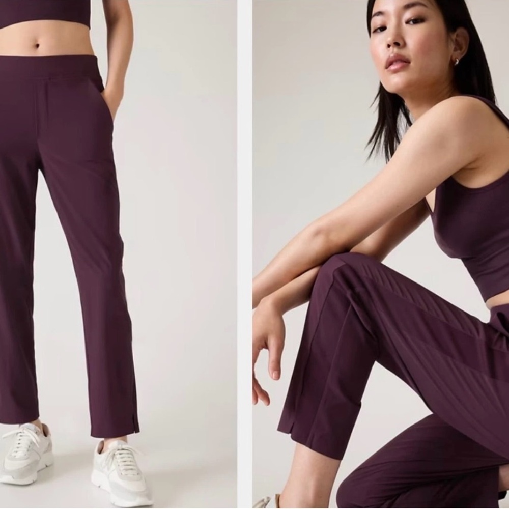 Athleta Women's Ankle Cropped Pants in Deep Plum